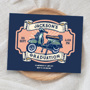 Klassieke vintage retro motorfiets afstuderen kaart