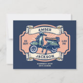 Klassieke vintage retro motorfiets bruiloft kaart (Voorkant)