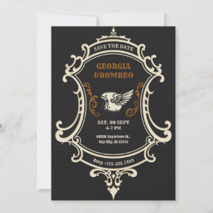 Klassieke Vintage Retro Motorfiets bruiloft Save The Date
