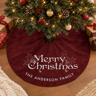 Klassieke Vintage Rode Fluwelen Prettig Kerstmis & Kerstboom Rok