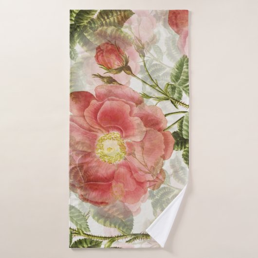 Klassieke Vintage Roos Bloei Bad Handdoek (Badhanddoek)