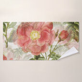 Klassieke Vintage Roos Bloei Bad Handdoek (Badhanddoek)