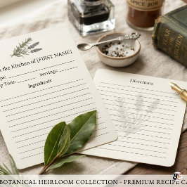 Klassieke Vintage Rozemarijn & Lavendel Botanische Bedankkaart