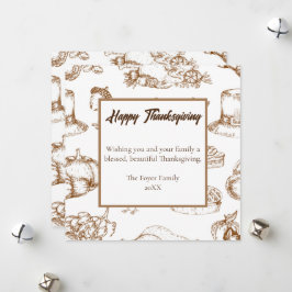 Klassieke Vintage Thanksgiving Minimalistische Rus Feestdagenkaart