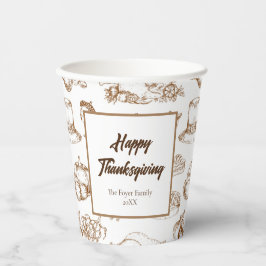 Klassieke Vintage Thanksgiving Minimalistische Rus Papieren Bekers