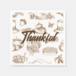 Klassieke Vintage Thanksgiving Minimalistische Rus Servet