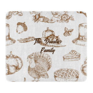 Klassieke Vintage Thanksgiving Minimalistische Rus Snijplank