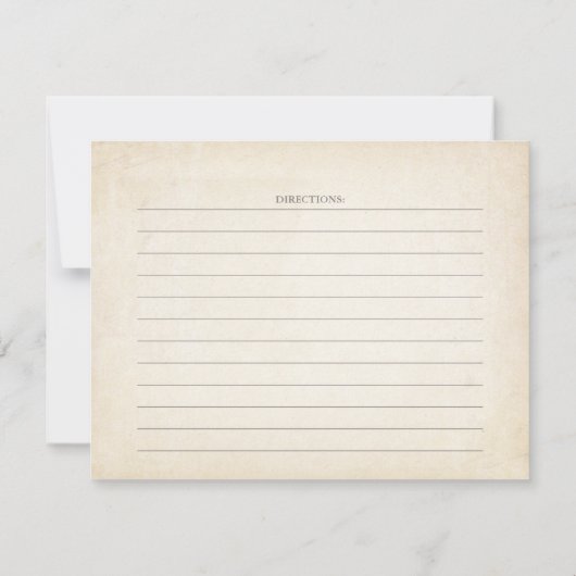 Klassieke Vintage Thee Feest Recept Kaart (Achterkant)