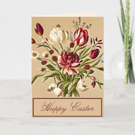Klassieke vintage tulpen aangepaste Pasen vakantie Feestdagen Kaart