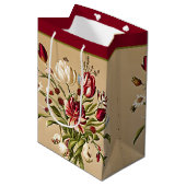 Klassieke vintage tulpen medium cadeauzakje (Voorkant Gekanteld)