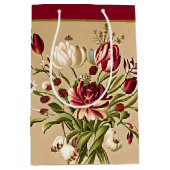 Klassieke vintage tulpen medium cadeauzakje (Voorkant)