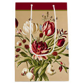 Klassieke vintage tulpen medium cadeauzakje (Achterkant)