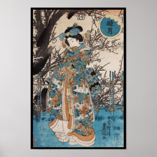 Klassieke vintage ukiyo-e Japanse geisha portret Poster