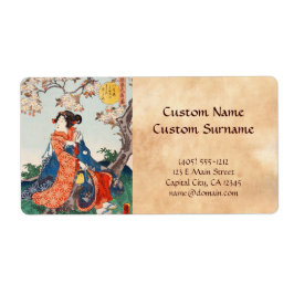 Klassieke vintage ukiyo-e Japanse geisha Utagawa Etiket