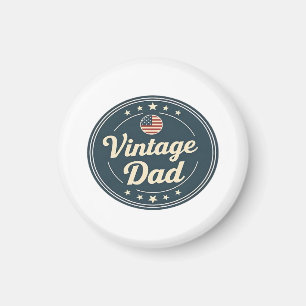 Klassieke Vintage Vader Retro Badge Stars & Stripe Magneet