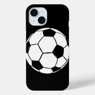 Klassieke Vintage Voetbal Distressed Sport Illustr iPhone 15 Case