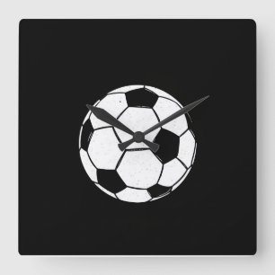 Klassieke Vintage Voetbal Distressed Sport Illustr Vierkante Klok