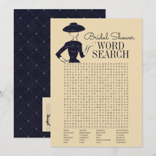 Klassieke Vintage Vrijgezellenfeest Word Search Ka Kaart