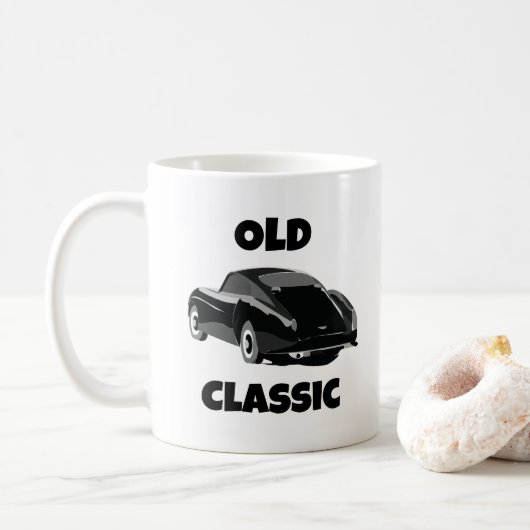 Klassieke Vintage-wagen Koffiemok (Met donut)