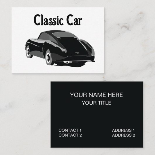 Klassieke Vintage-wagen Visitekaartje (Voorkant / Achterkant)