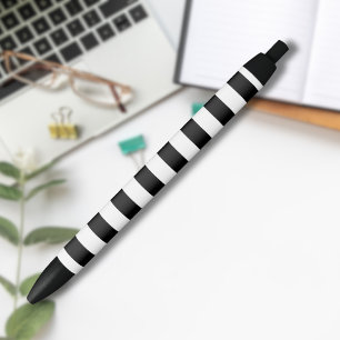 Klassieke vintage zwart-wit gestreept zwarte inkt pen