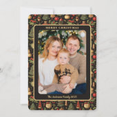 Klassieke Vintage Zwarte Gouden Foto Kerstmis Feestdagenkaart (Voorkant)