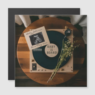 Klassieke Vinyl Platenspeler Zwangerschapsaankondi