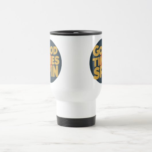 Klassieke Vinyl Vibes | Retro Music Lover Design Reisbeker (Center)