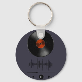 Klassieke Vinylplaat Geluidsgolf Minimalistische S Sleutelhanger