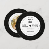 Klassieke vinylplaat verjaardagsmijlpaal kaart (Voorkant / Achterkant)