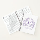 Klassieke Violet Bloemkam Monogram Recept Notitieboek (Binnen)