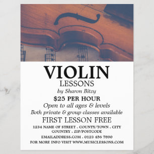 Klassieke Violin, Violin Lessons Adverteren Flyer