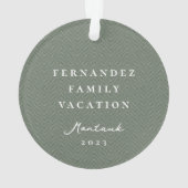 Klassieke visgraat eenvoudige salie groene foto ornament (achterkant)