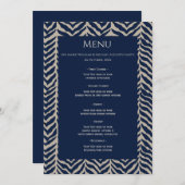 Klassieke visgraat marine - Huwelijksreceptie Menu (Voorkant / Achterkant)