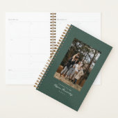 Klassieke visgraat tweed eenvoudige groene foto planner (Display)