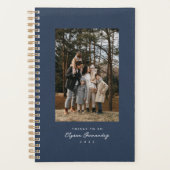 Klassieke visgraat tweed eenvoudige groene foto planner (Voorkant)