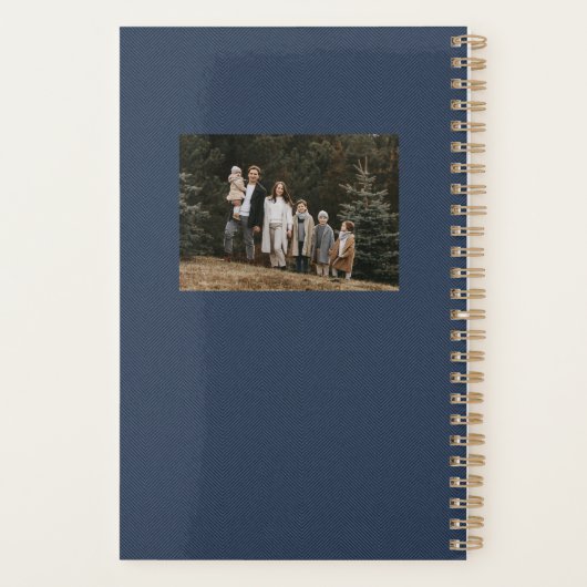 Klassieke visgraat tweed eenvoudige groene foto planner (Achterkant)