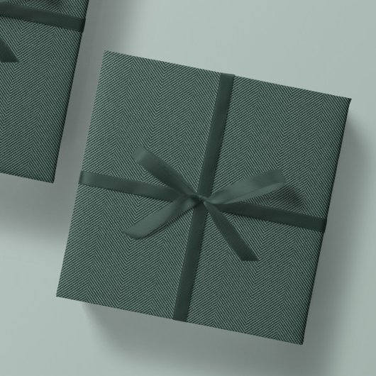 Klassieke visgraat tweed groene kerstvakantie cadeaupapier