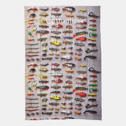 Klassieke Vist Lures Thunder_Cove Theedoek (Verticaal)