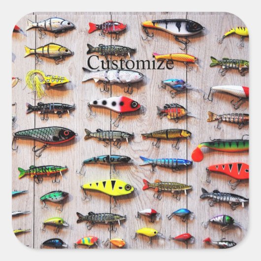 Klassieke Vist Lures Thunder_Cove Vierkante Sticker (Voorkant)