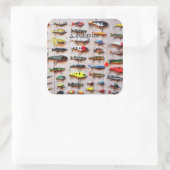 Klassieke Vist Lures Thunder_Cove Vierkante Sticker (Tas)