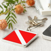 Klassieke vlag omlaag schuiven sleutelhanger (Zijkant)