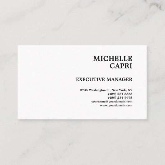 Klassieke vlakke eenvoudige minimalistische hedend visitekaartje (Voorkant)