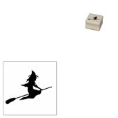 Klassieke Vliegende Heks op een Bezemomtrek Silhou Rubberstempel (Gestempeld)