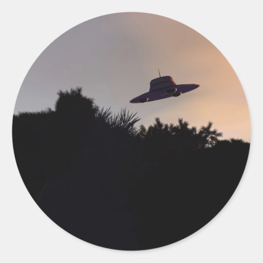 Klassieke vliegende Saucer 2-Sticker Ronde Sticker (Voorkant)