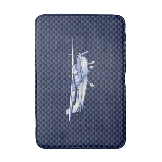 Klassieke vliegtuig Cessna Flying Carbon Fibre Badmat (Voorkant Verticaal)