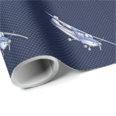 Klassieke vliegtuig Cessna Flying Carbon Fibre Cadeaupapier (Rol Hoek)