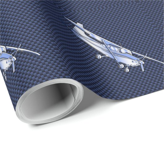 Klassieke vliegtuig Cessna Flying Carbon Fibre Cadeaupapier (Rol Hoek)