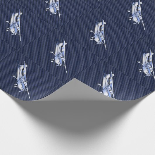 Klassieke vliegtuig Cessna Flying Carbon Fibre Cadeaupapier (Hoek)