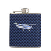 Klassieke vliegtuig Cessna Flying Carbon Fibre Heupfles (Voorkant)